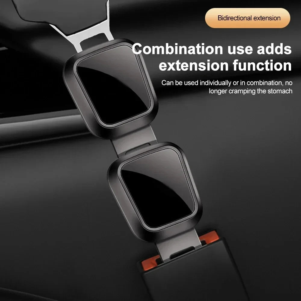 2PCS Car Seat Belt Clip Extender Safety Buckle for Tesla Porsche Thick Insert Socket Lock Buckle - Automotive LED Light