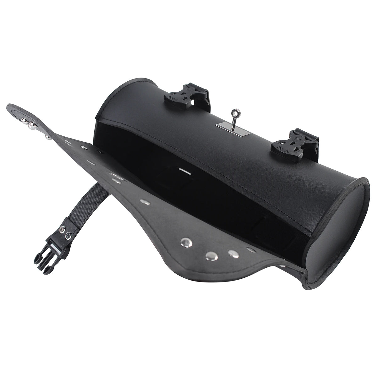 Motorcycle Tool Bag Faux Leather Handlebar Roll Bag Waterproof Saddlebag Side Pannier Retro Siss - Automotive LED Light