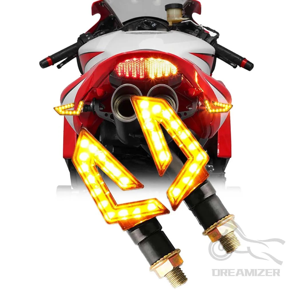 2pcs Waterproof Universal Motorcycle LED Turn Signal Light Amber Blade Lamp Indicator Blinker Fl - LED Motorcycle Light