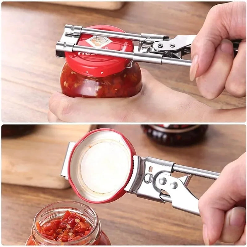 Adjustable Multi-Function Bottle Opener Stainless Steel Lids Off Jar Opener Labor-Saving Screw C - Automotive LED Light