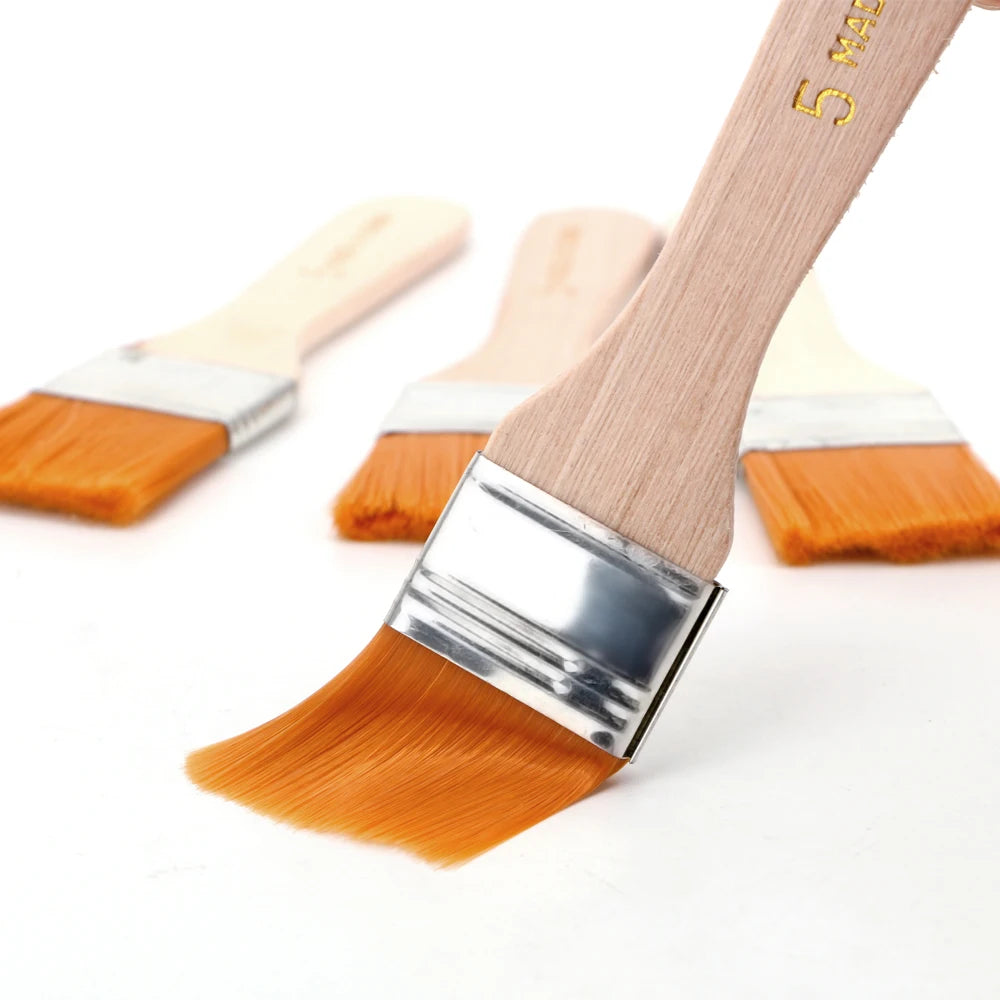 Wood Handles Watercolor Paint Drawing Nylon Oil Paint Brush 4Pcs/Set Hair Painting Brush Acrylic - Automotive LED Light