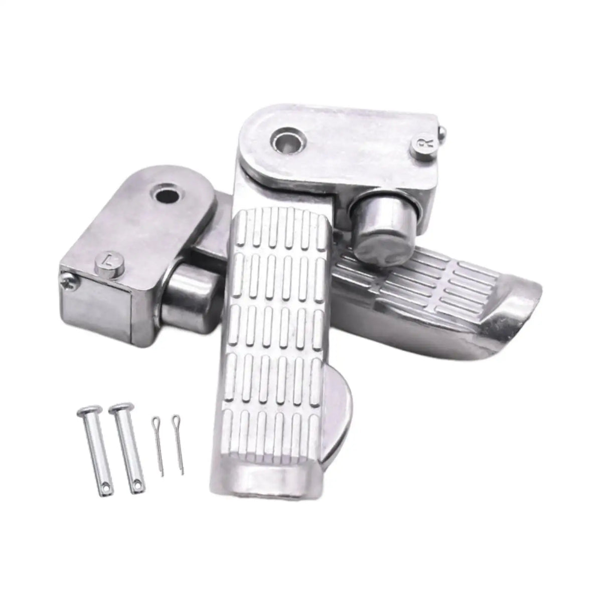 Adjustable Motorbike Foot Pedal Pair Durable Aluminum Alloy Replacement Pegs Universal Fit for M - Automotive LED Light