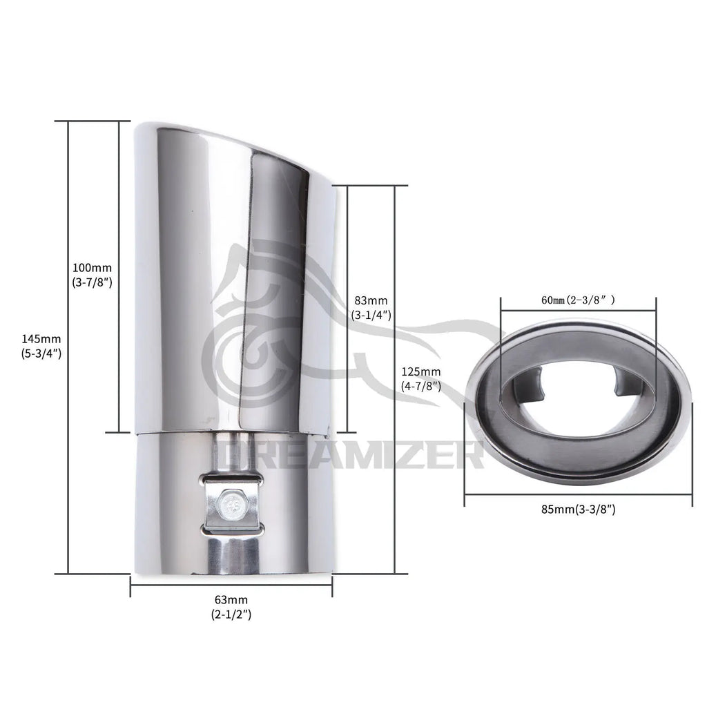 1Pcs Universal Stainless Steel Car Exhaust Tail Muffler Tip Pipe for Car-styling Decoration DIY  - Automotive LED Light