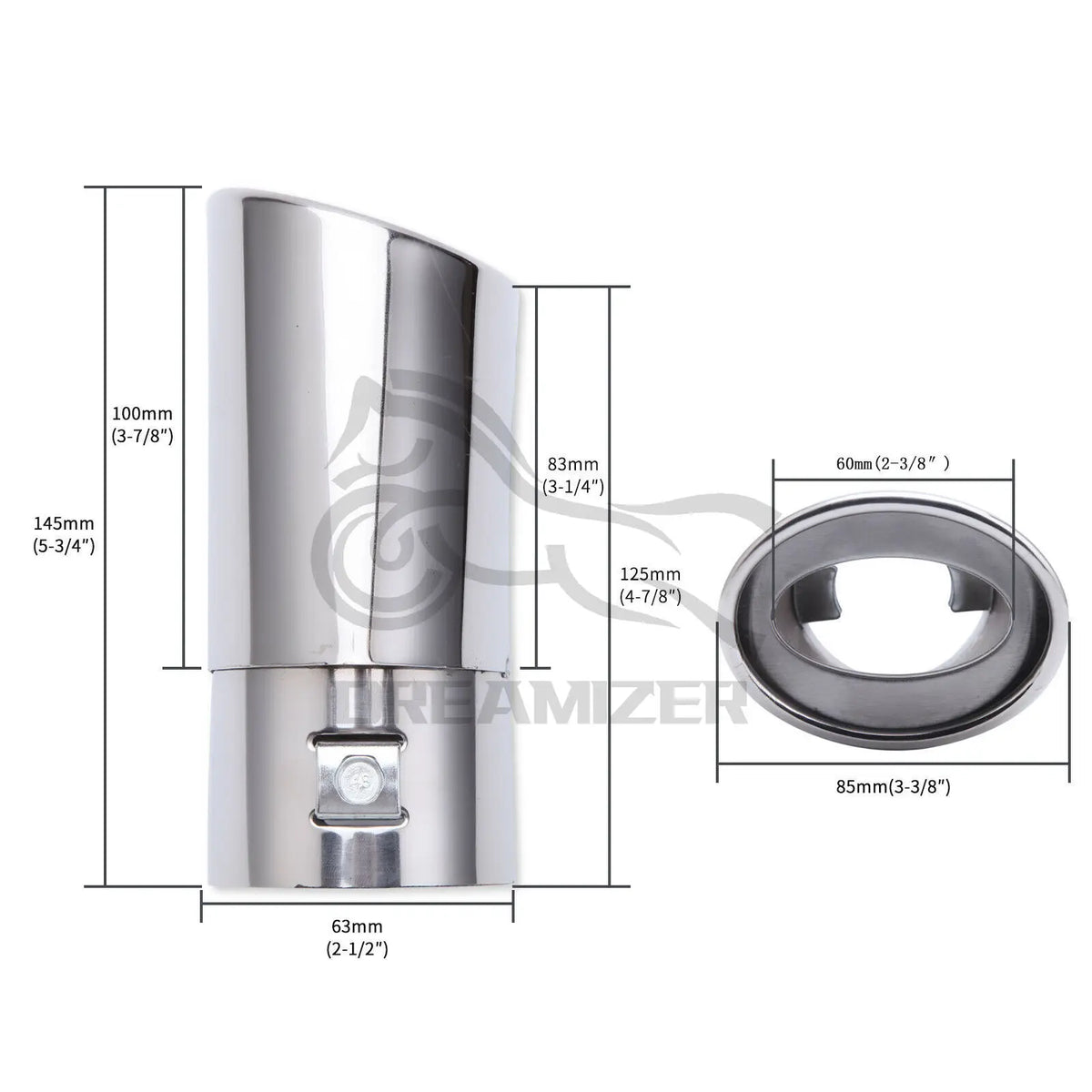 1Pcs Universal Stainless Steel Car Exhaust Tail Muffler Tip Pipe for Car-styling Decoration DIY  - Automotive LED Light