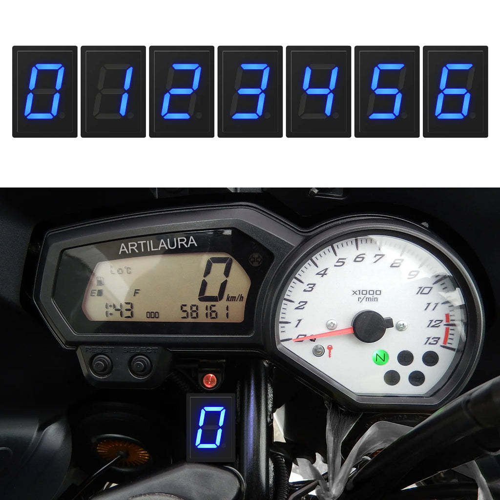 Super 6 Speed Display Universal Light Neutral Gear Indicator Display Motorcycle Speedometer Elec - Automotive LED Light