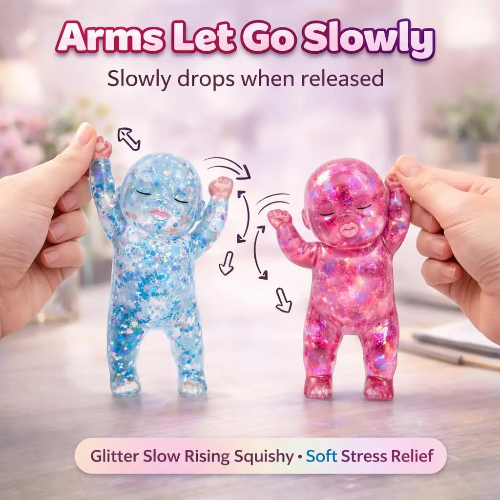 Stress Anxiety Relief 1pc Glitter Silicone Baby Squeeze Toys Slow Rebound Fidget Toys Soft Satis - Automotive LED Light