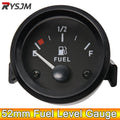 AD 52mm Fuel Gauge Universal Fuel Level Gauge Meter 240-33ohm Signal with White Backlight 12V Bl - Automotive LED Light