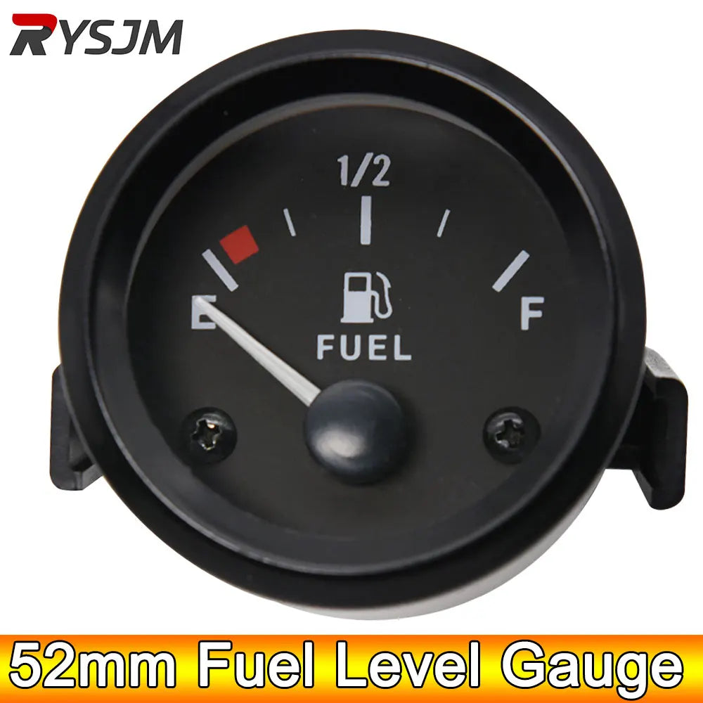 AD 52mm Fuel Gauge Universal Fuel Level Gauge Meter 240-33ohm Signal with White Backlight 12V Bl - Automotive LED Light