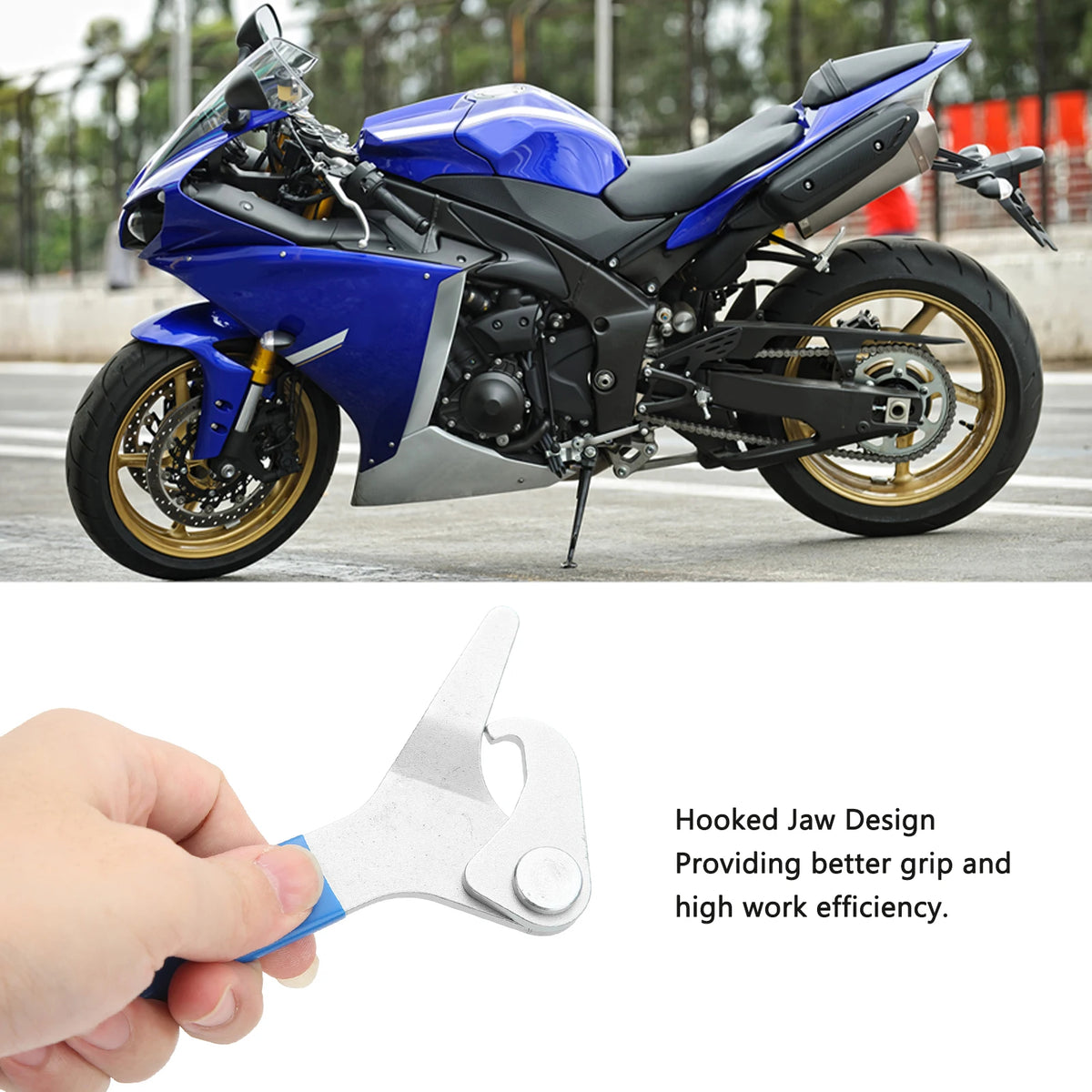 Shock Preload Adjusting Tool Motorcycle Shock Spanner Wrench Adjustable Hooked Jaw Anti Slip for - Automotive LED Light
