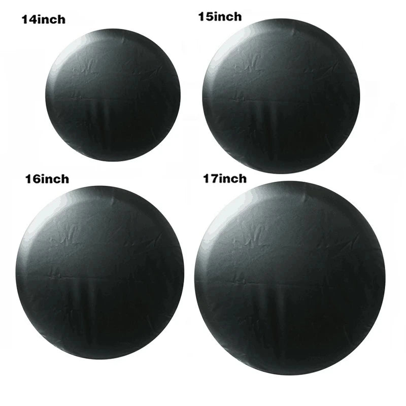 14" 15" 16" 17" Inch Pure Black White PVC PU Spare Tire Tyre Wheel Valve Cover Tire Cover Case P - Automotive LED Light