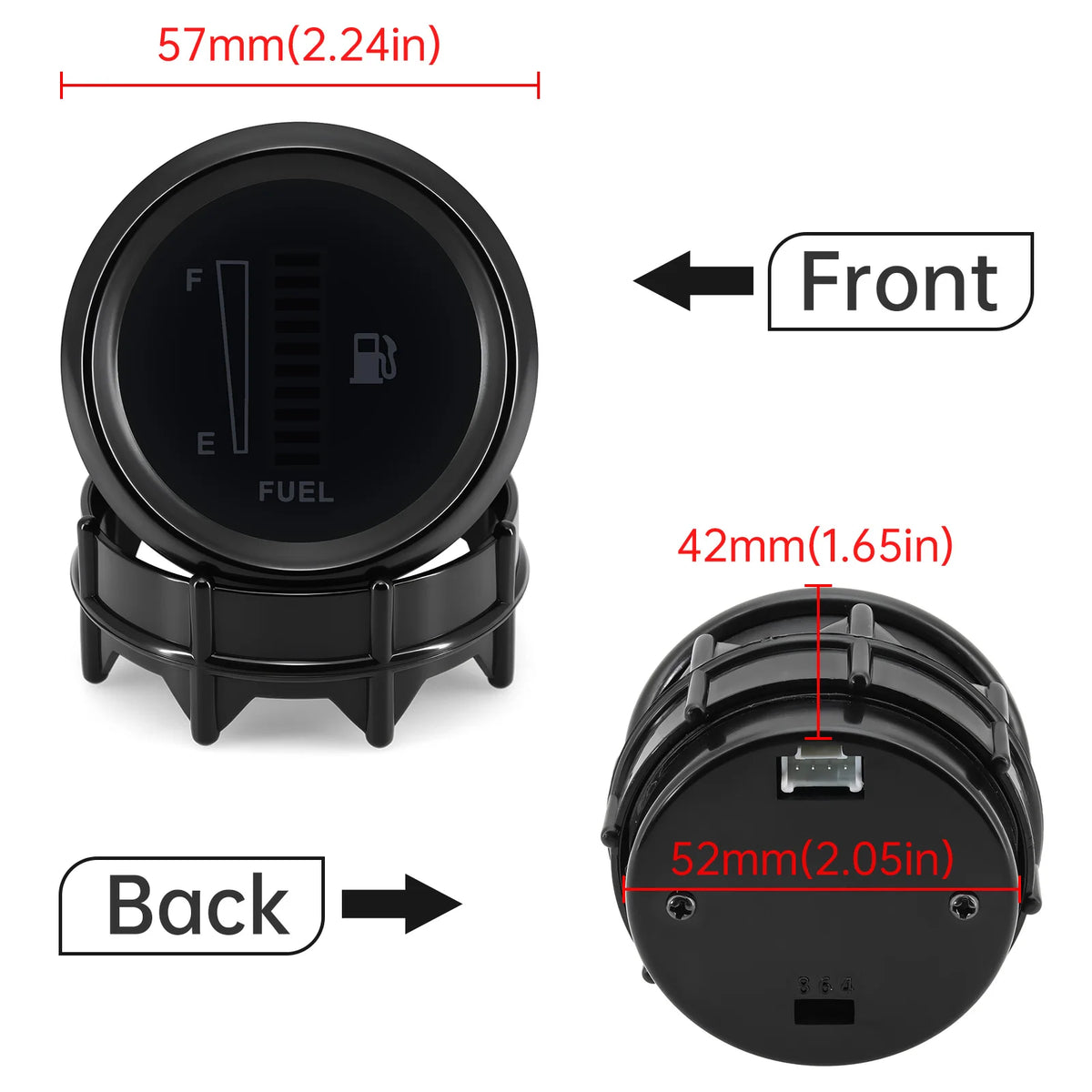 10 LED Car Boat Fuel Level Meter For 240-33ohm Fuel Level Sensor 52mm Ultra Thin Auto Benzine Me - Automotive LED Light