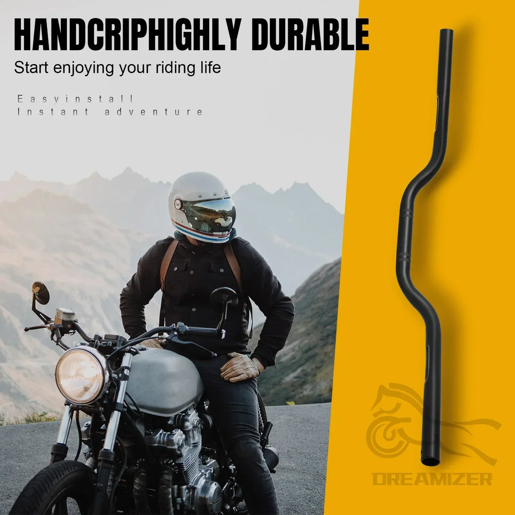 Motorcycle 22mm 25mm Black Retro Drag Handlebar Handle Bar Steering Wheel For Yamaha Sportster I - Automotive LED Light