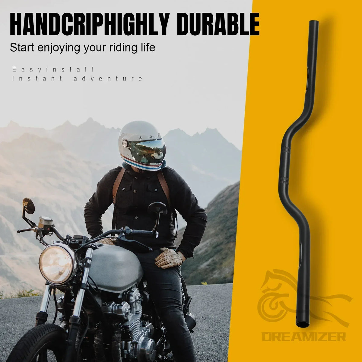 Motorcycle 22mm 25mm Black Retro Drag Handlebar Handle Bar Steering Wheel For Yamaha Sportster I - Automotive LED Light