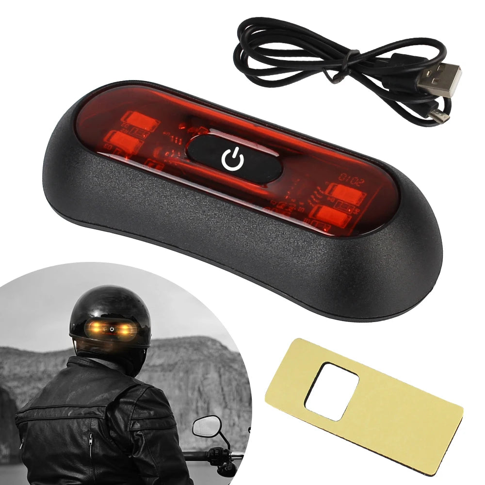 Motorcycle Warning Strobe Light On Helmet LED Signal Lamp Decorative Flashing Blinker Waterproof - LED Motorcycle Light