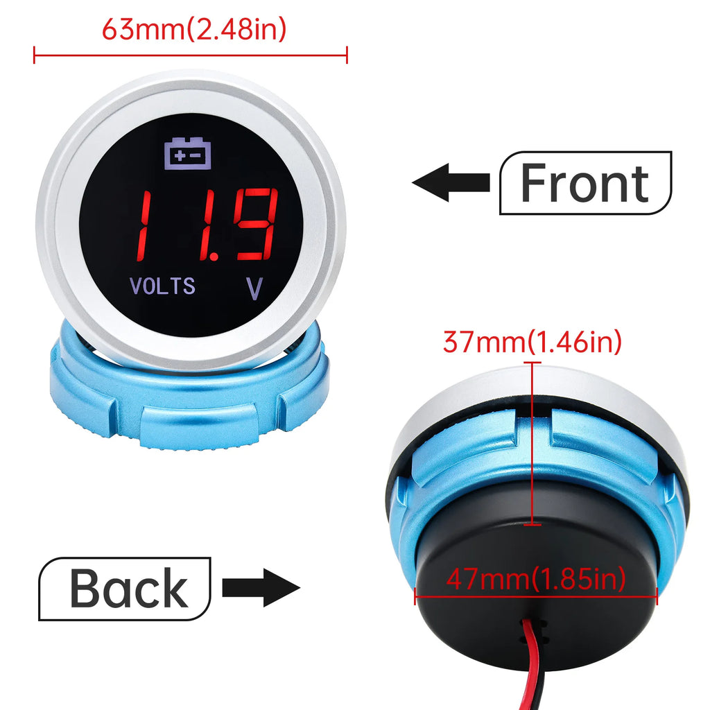 AD Universal Voltmeter 12V Waterproof LED Digital Display Panel Volt Voltage Meter Motor Accesso - Automotive LED Light