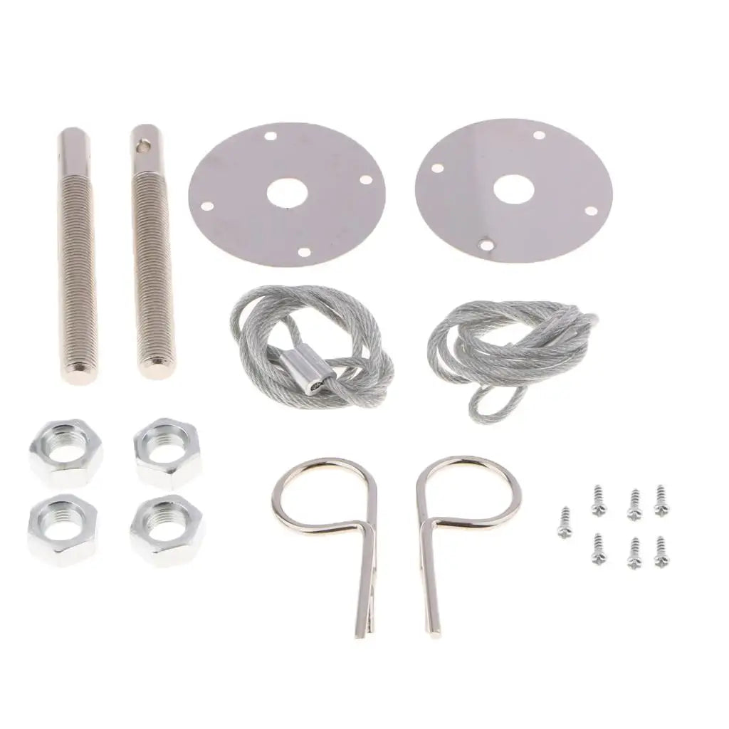 Car Plus Flush Hood Latch Pin Kit Iron Fastener for Engine Bonnet Locking Universal Auto Exterio - Automotive LED Light