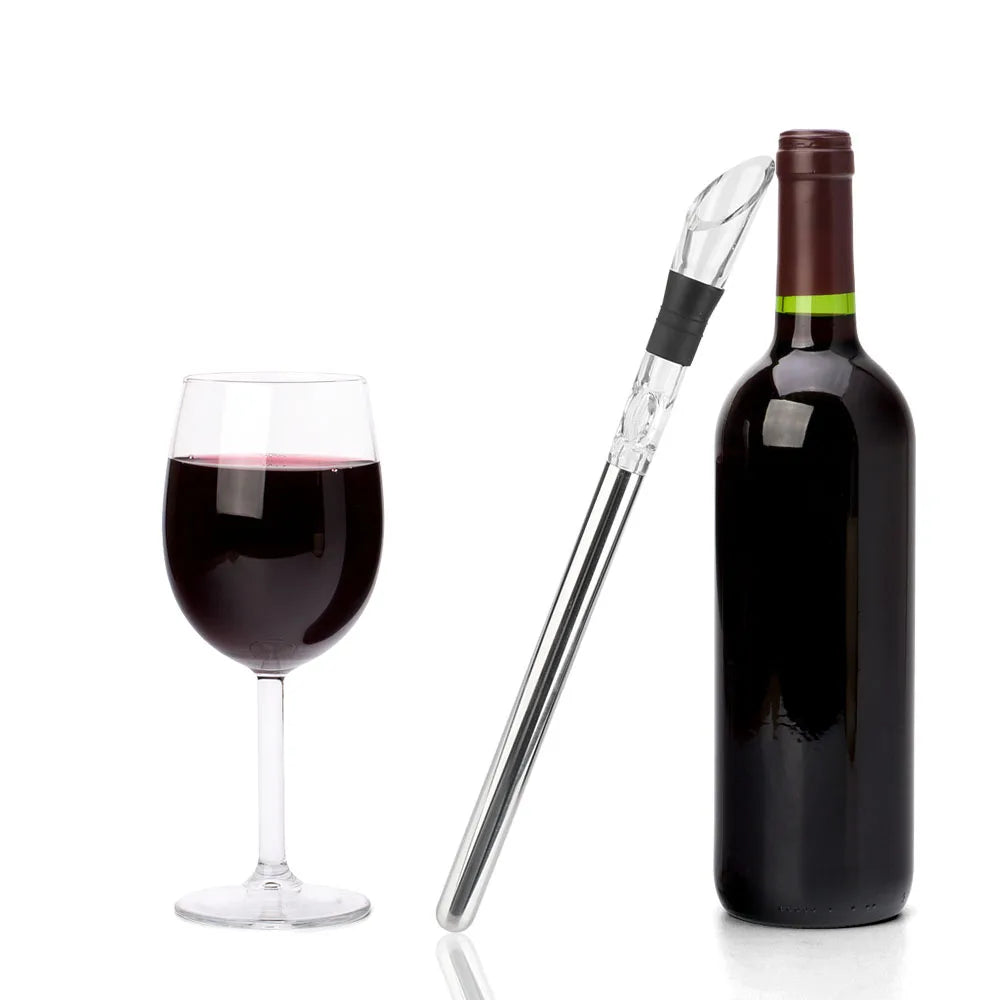 4 in 1 Stainless Steel Frozen Stick Beer Chiller Stick Wine Cooling With Wine Pourer+Stopper+Cut - Automotive LED Light