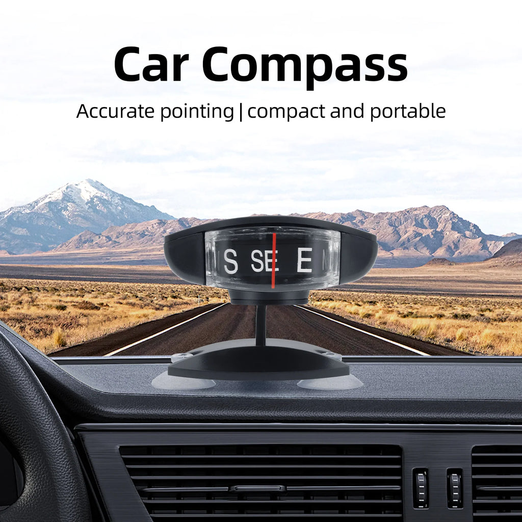 AD Navigation Compass Adjustable Suction Cups Ornament Vehicle Mounted Accessories Auto Compass  - Automotive LED Light