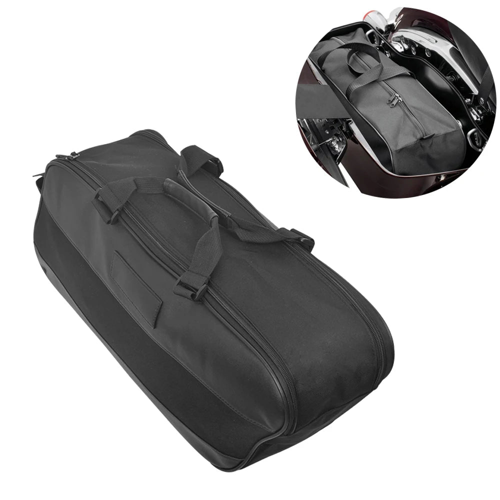 1PC Black Saddlebag Inner Liner Bag Saddle Bag Luggage Rack Storage For Harley Touring Street Gl - Automotive LED Light