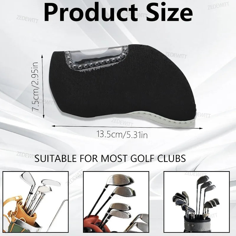 Premium Soft Durable 10Pcs Set Golf Iron Headcovers Visible Window Sleeve Protector Fit All Bran - Automotive LED Light