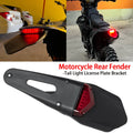 For Enduro Off-Road Bike Motorcycle Rear Fender License Plate Bracket 12V Moto LED Taillight Bra - LED Motorcycle Light
