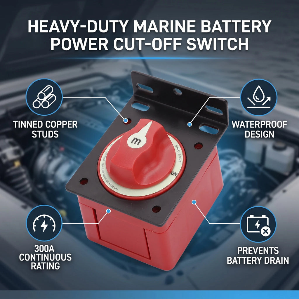 RV Marine Battery Disconnect Switch 12-48V Heavy Duty Battery Power Cut Off Switch On Off for Bo - Automotive LED Light