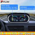 AD 2in1 LCD Car Water Temp Gauge + Water Temperature Sensor 10mm Meter Voltmeter Voltage Digital - Automotive LED Light
