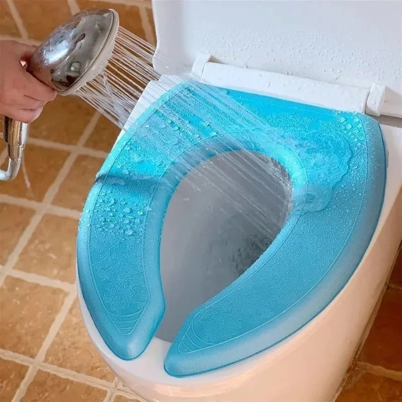 Waterproof Toilet Seat Cover Washable Sticker Foam Portable Silicone Toilet Lid Cover Cup Covers - Automotive LED Light