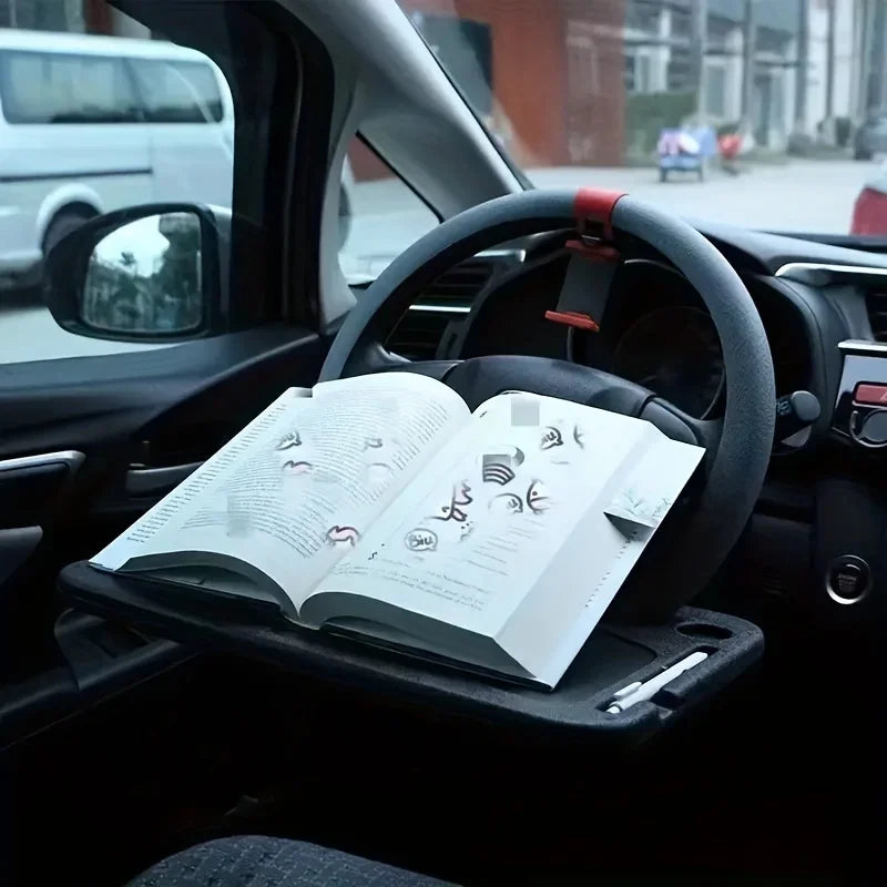 Car Steering Wheel Multifunctional Tray Table Steering Wheel Storage Rack Storage Board Card Tab - Automotive LED Light