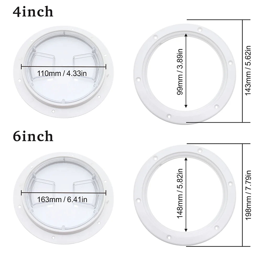 Arrival Round Deck Plate Marine Access Boat Inspection Hatch Cover Plate Cut Out ABS Plastic Ant - Automotive LED Light