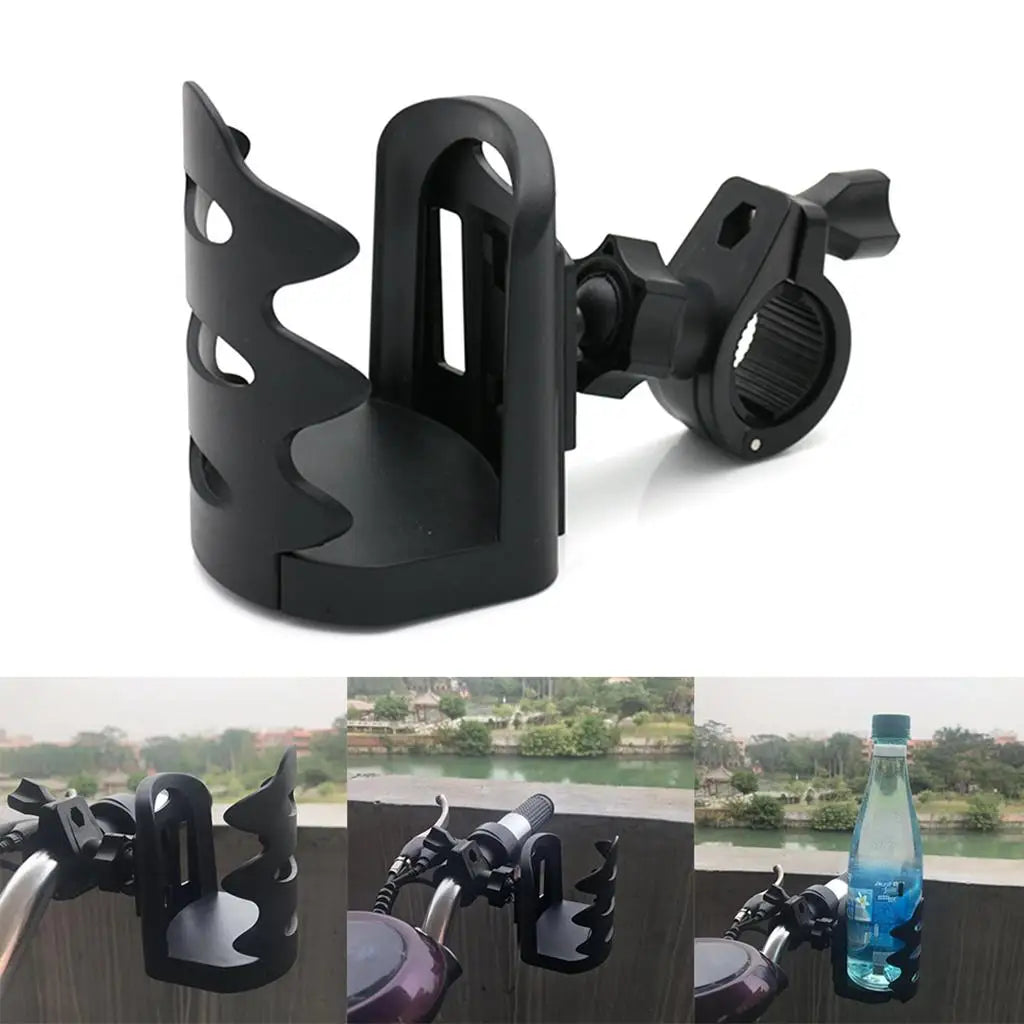 Secure Motorcycle Drink Cup Holder Adjustable Plastic Bottle Mount for Bike and Scooter - Automotive LED Light