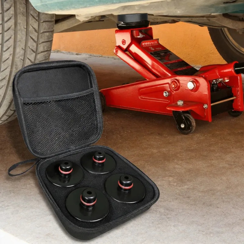 4pcs Heavy Duty Rubber Lifting Jack Pad for Tesla Model 3/S/X/Y/Y Juniper Lift Pucks Accessories - Automotive LED Light