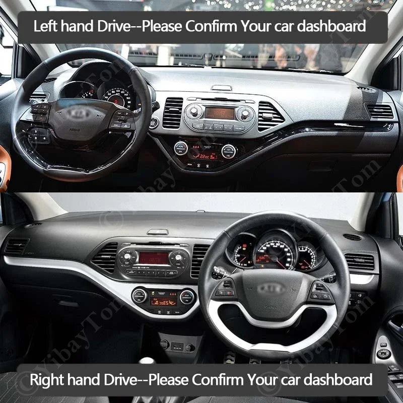 For Kia Picanto Morning TA 2012 2013 2014 2015 2016 Dashboard Cover Dash Board Mat Carpet Pad Su - Automotive LED Light