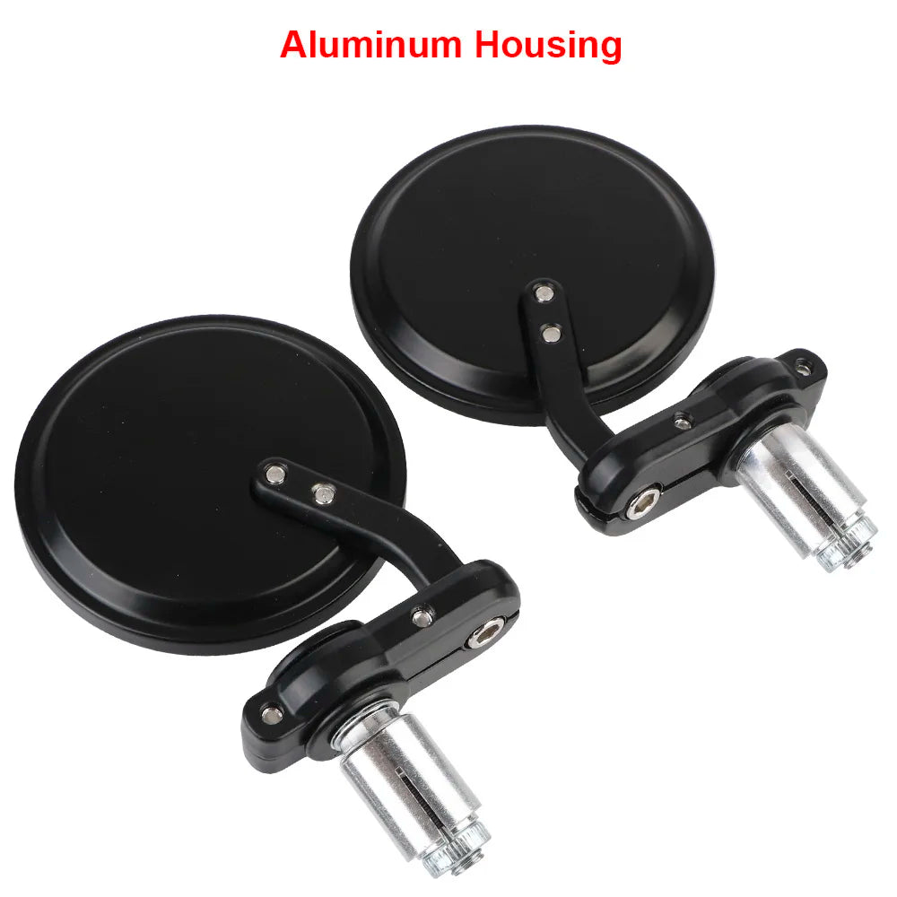 Fits For 22mm Handle Bar End Mounting Motorcycle Mirrors Auxiliary Rearview Side Mirror Motorcyc - Automotive LED Light