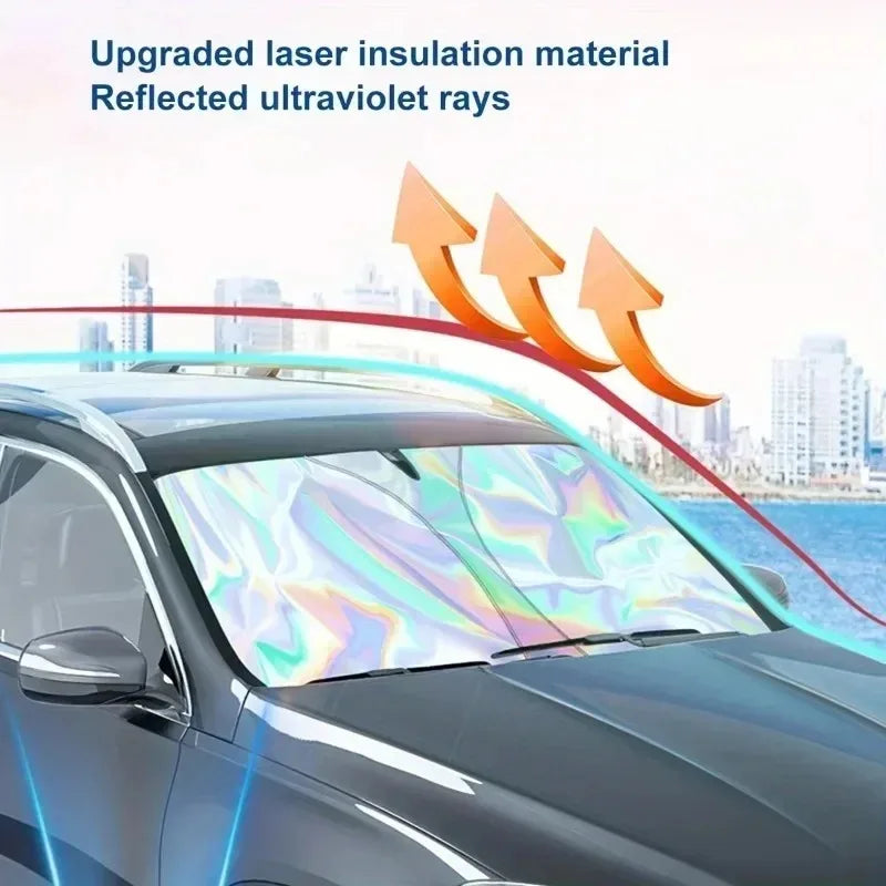 Front Window Sunblock Car Sunshade Thermal Insulation Blinds Interior Windshield Shade Cover Coo - Automotive LED Light