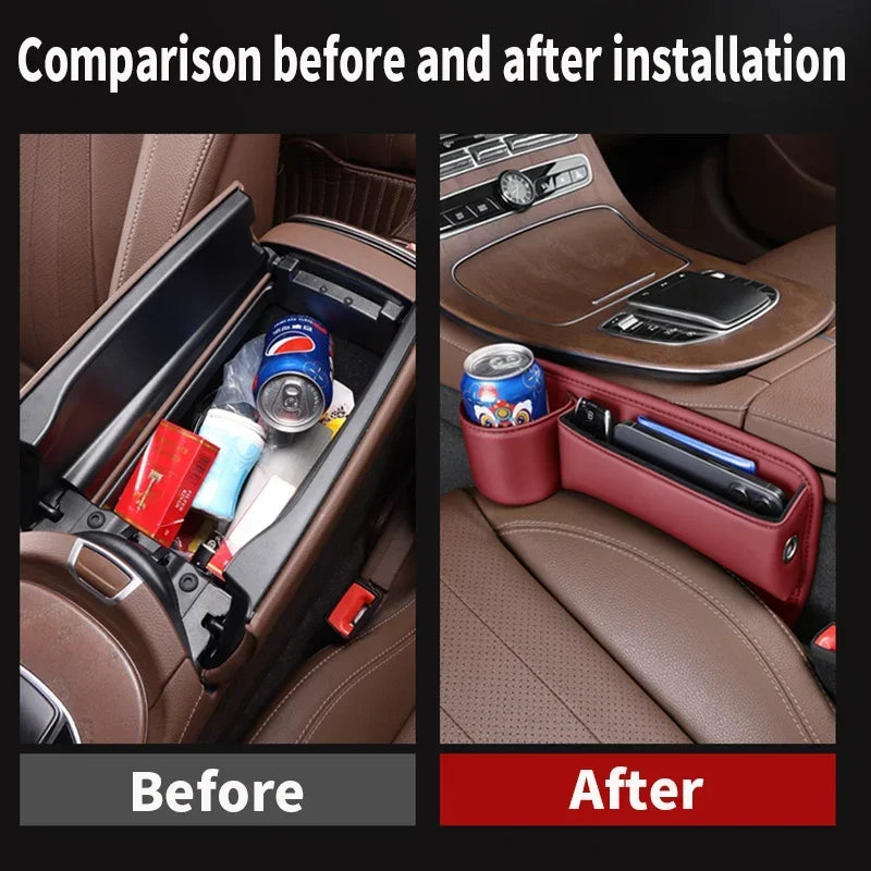 Multifunction Car Seat Gap Organizer Storage Box Pocket Universal Wallet Keys Card Cup Phone Hol - Automotive LED Light