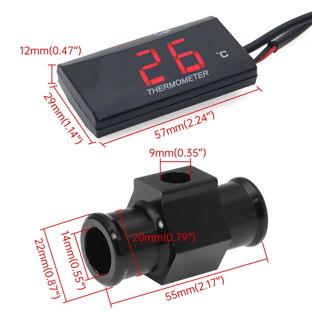Motorcycle Water Temperature Gauge for Koso Temperature Sensor Mini Temp Meter for XMAX300 CB400 - Automotive LED Light