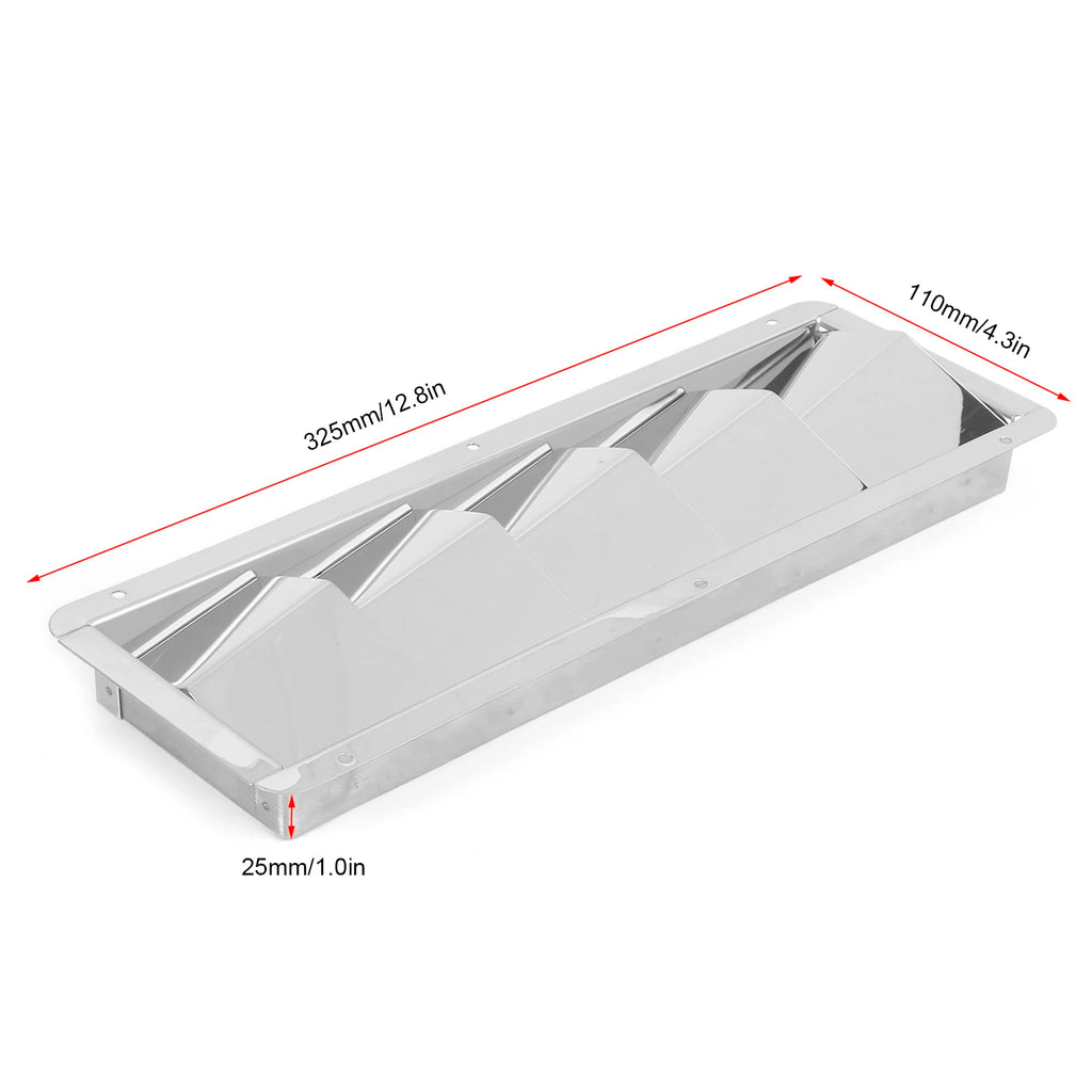 5 Slots Boat Louver Vent Rectangle Stainless Steel Durable Ventilation Grille Hardware Fitting B - Automotive LED Light