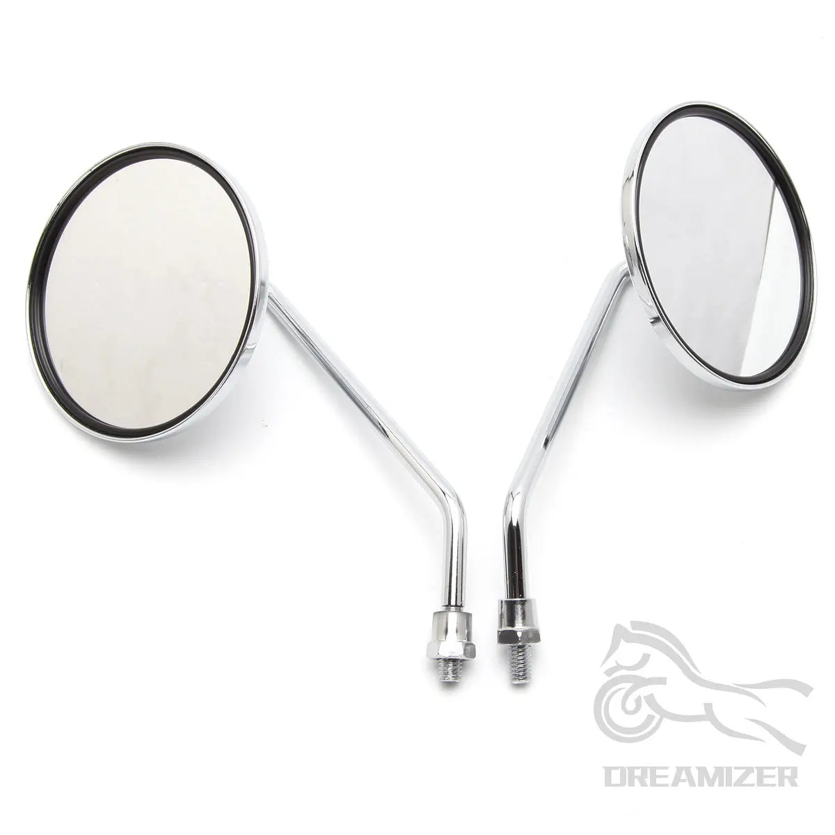 Universal 10mm Motorcycle Rearview Mirrors Scooter Chrome Round Side Mirror For Suzuki GN 125 Ya - Automotive LED Light