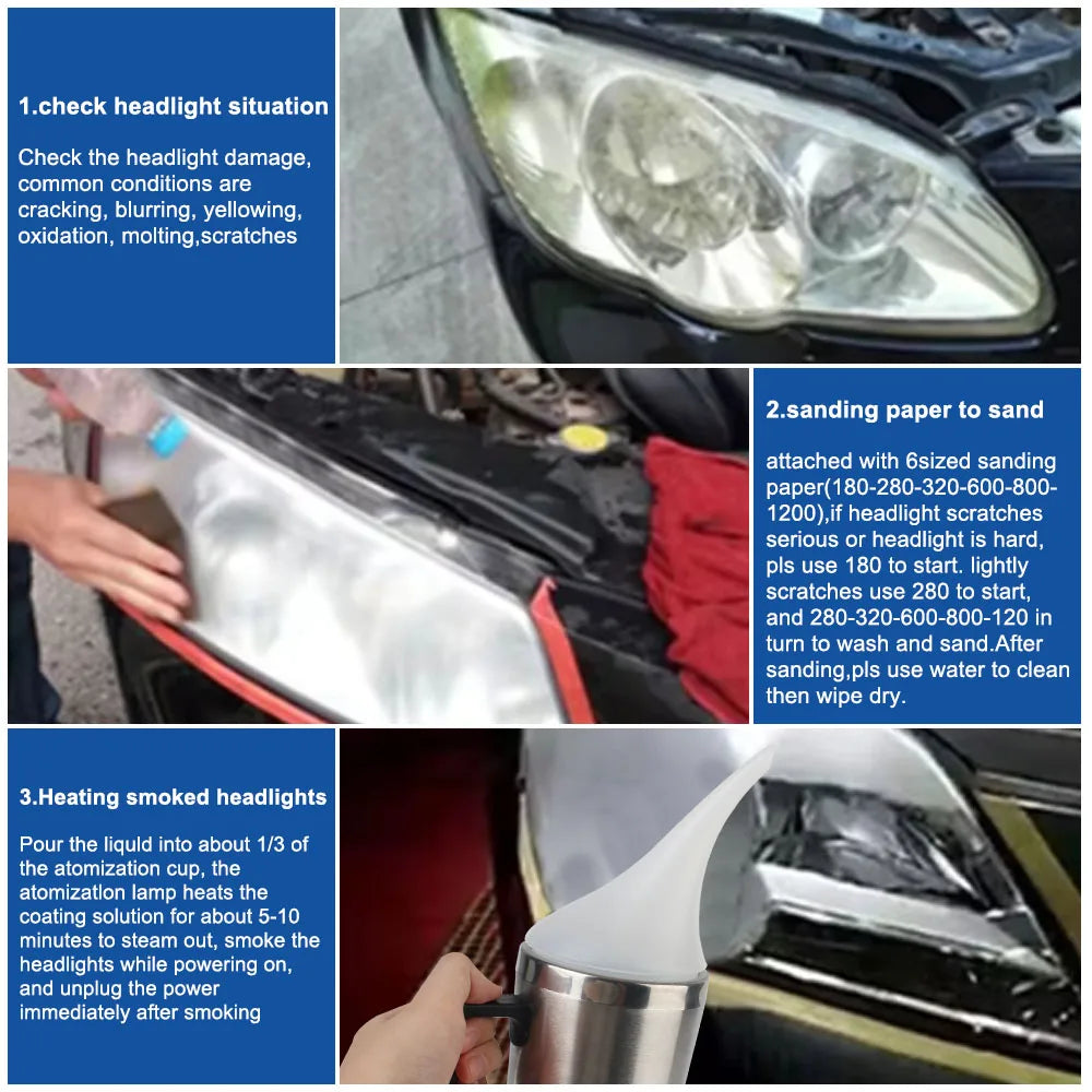 Car Headlights Renovation Electric Atomizer Cup Repair Polishing Cleaning Tools Motorcycle Headl - LED Motorcycle Light