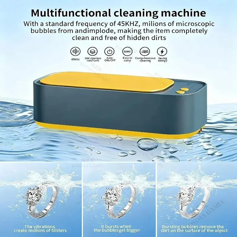 Contact Lens Ultrasonic Cleaner Glasses Cleaning Machine Vibrating Electric 3 Speed Jewelry Watc - Automotive LED Light