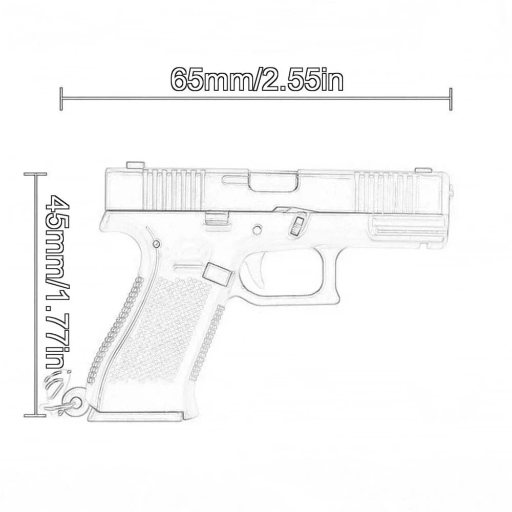 G45 Keyring Key Chain Ring Realistic Model Trend Toys Tactical Pistol Shape Men' for Mini G45 - Automotive LED Light
