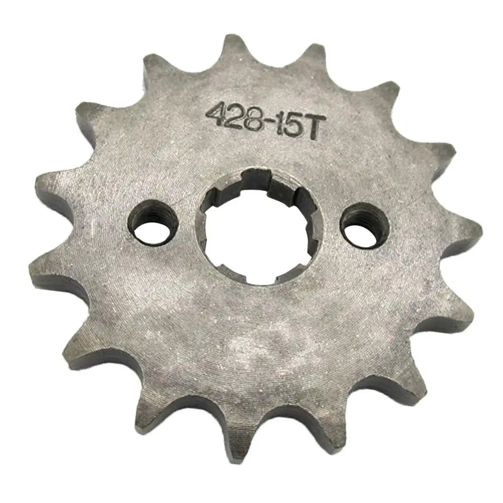 Heavy Duty 428 15T Front Chain Sprocket Pit Bike Chain Adjuster for 110cc 125cc Dirt Bike - Automotive LED Light