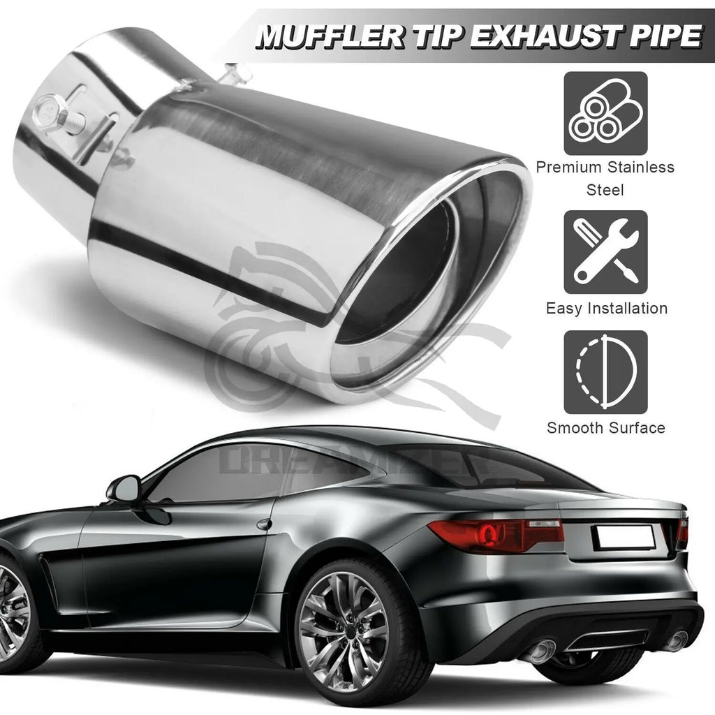 Auto Car Exhaust Pipe Tip Tail Muffler Stainless Steel Muffler Pipe Exhaust Tip Universal Car Ac - Automotive LED Light