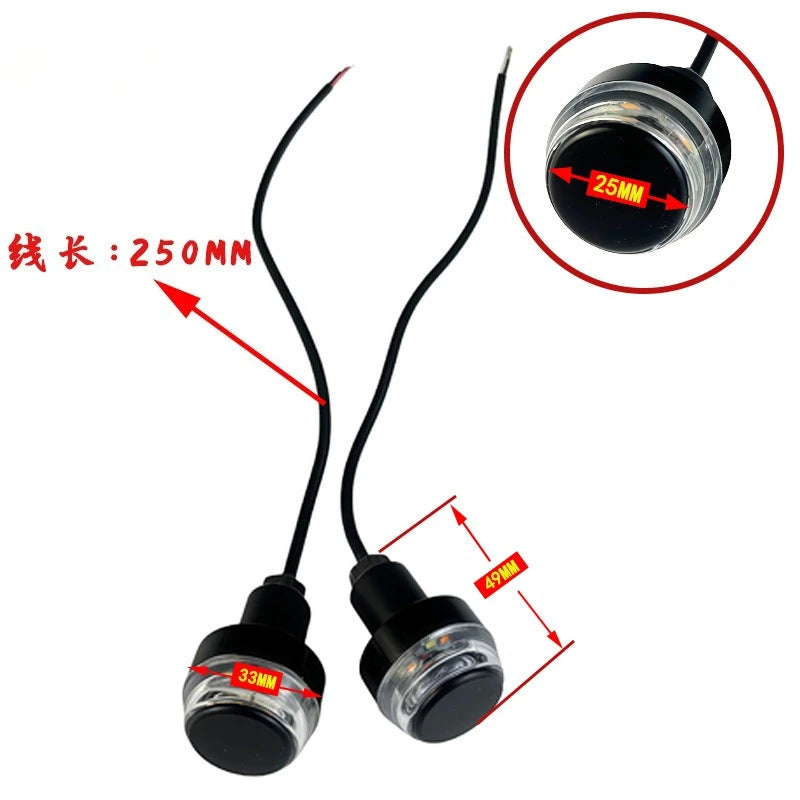 Motorcycle LED Modified Turn Signal Handle Light BWQ-066 with Light Plug, Always on White Light, - LED Motorcycle Light
