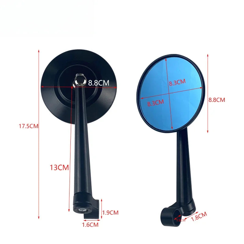 Electric Car Rearview Mirror Upgrade Kit for Yadi Aima Xiao Niu with 9 Mirror Holes, Round Mirro - Automotive LED Light