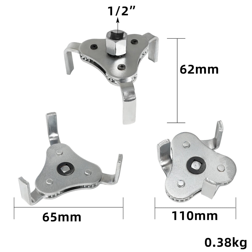 Universal Adjustable Oil Filter Wrench From 2-1/2 Inch to 4.5 Inch Oil Filter Wrench Tool Set Wi - Automotive LED Light