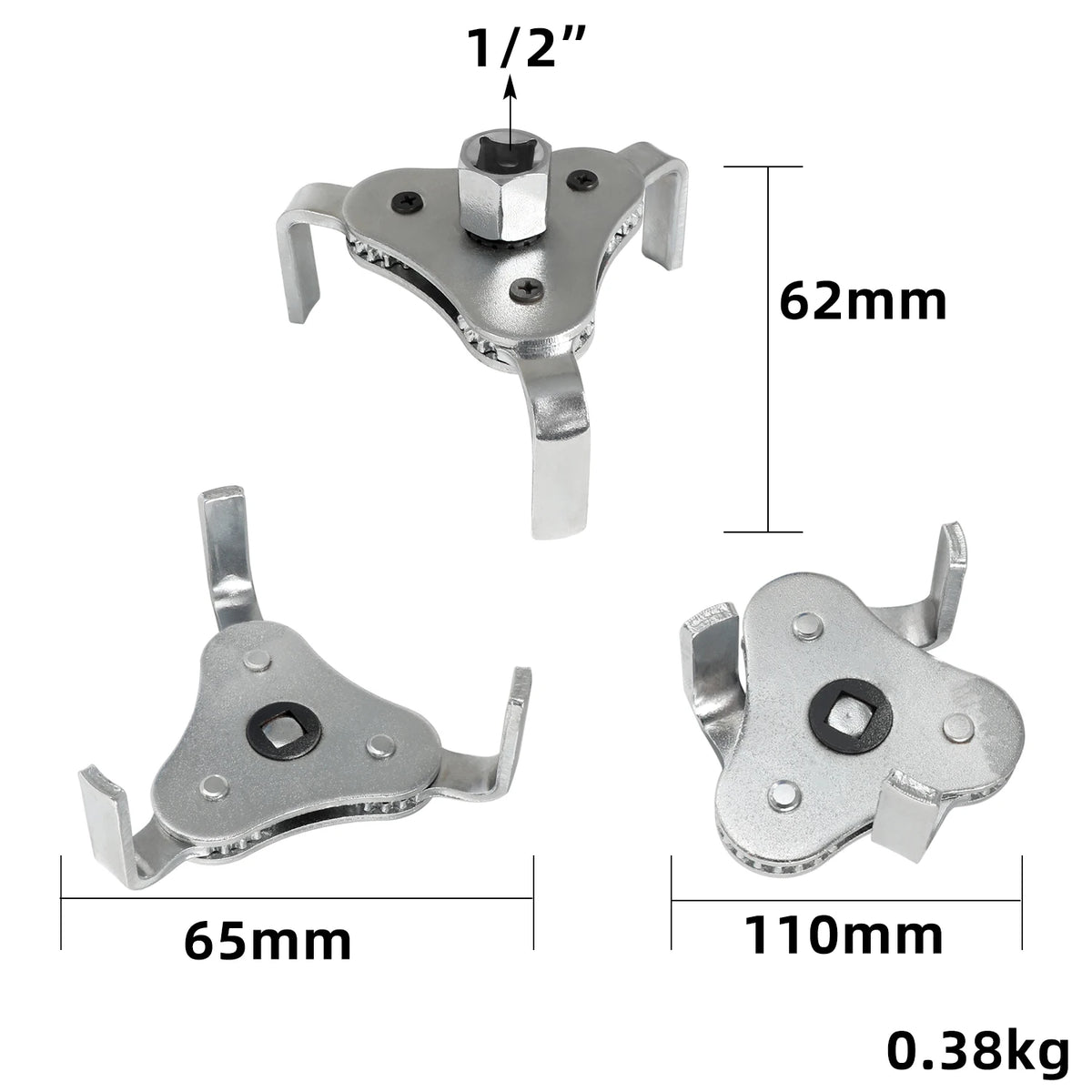 Universal Adjustable Oil Filter Wrench From 2-1/2 Inch to 4.5 Inch Oil Filter Wrench Tool Set Wi - Automotive LED Light
