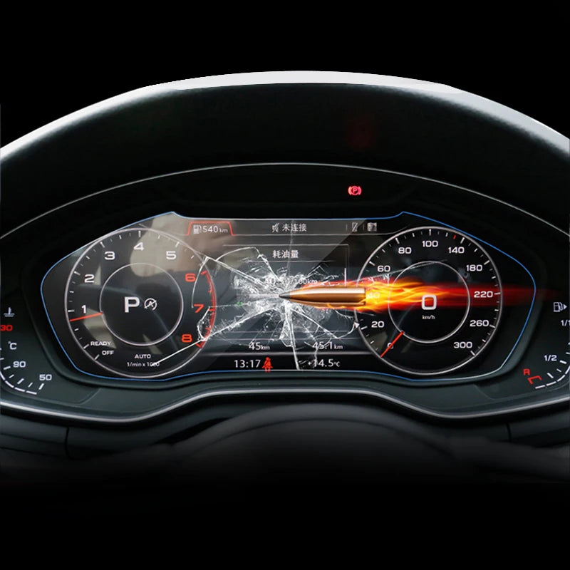 Car GPS Navigation Screen Tempered Glass Protector Display Film For Audi A4 B9 S for Audi B9 S5 Q5 - Automotive LED Ligh