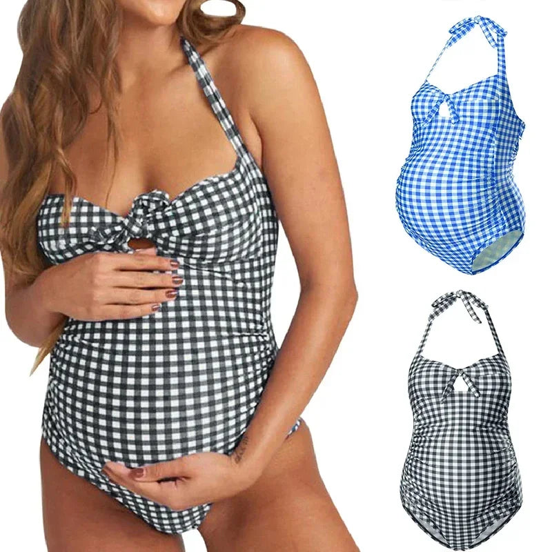 2025 Summer Maternity Swimwear Women Lattice Printed Summer Bikini Swimsuit Maternity Tankinis B - Automotive LED Light